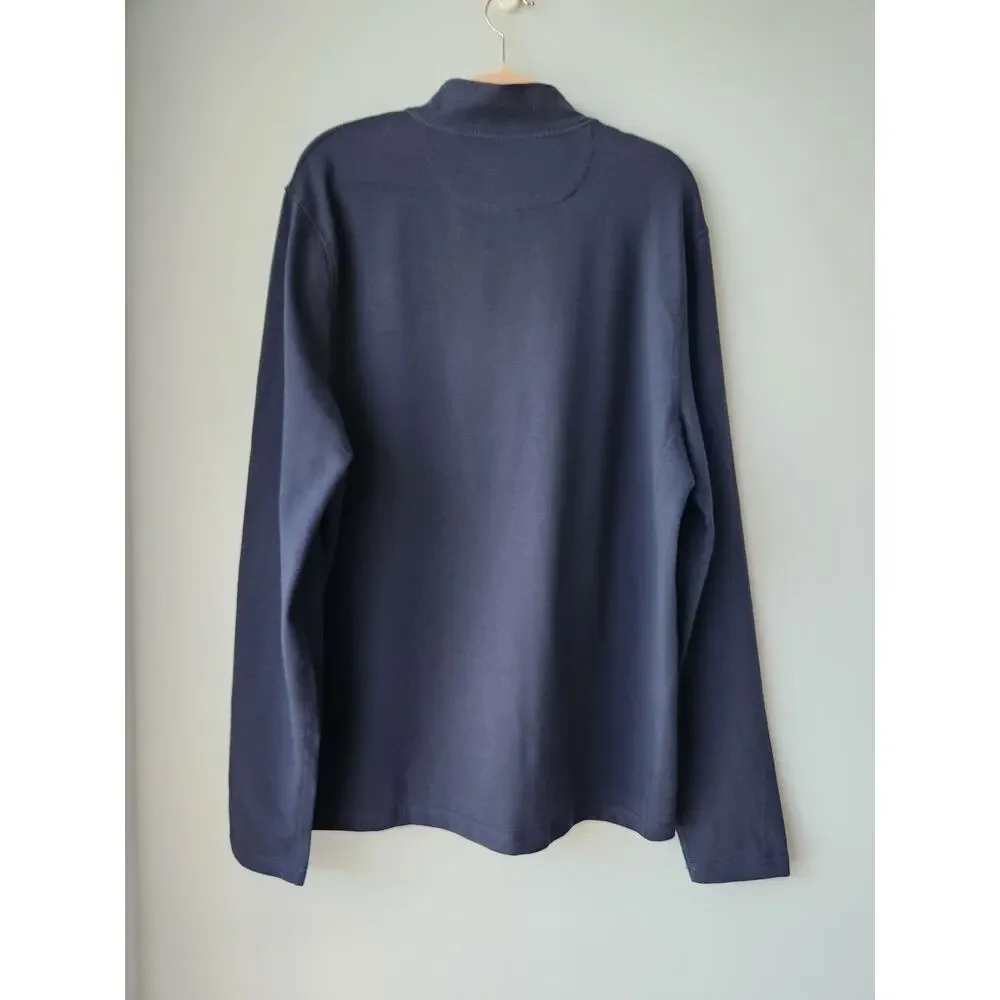 NWT J. Crew Performance Quarter-Zip Moister Wicking Navy L